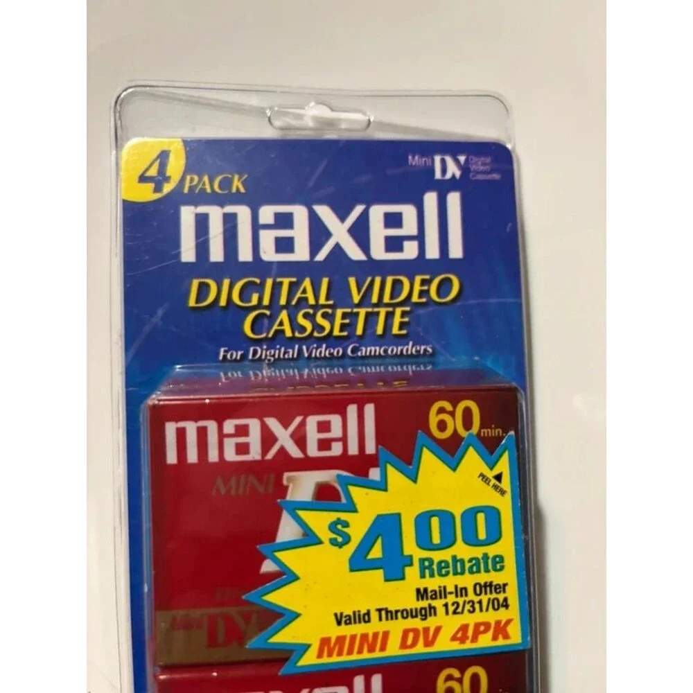 Maxell vintage camcorder digital video cassette. Unopened 4pk